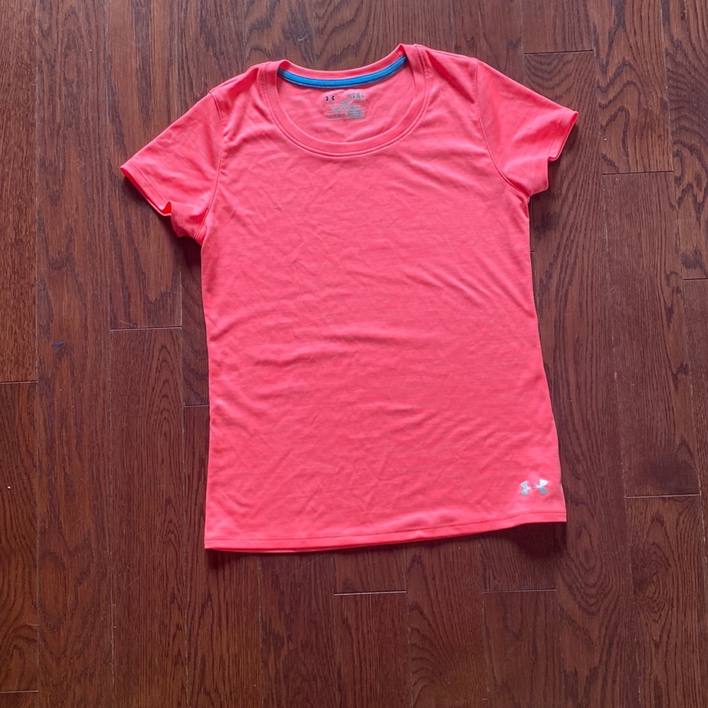 Under Armour, YLG, fits like LG, Salmon, Barely Worn, Athletic Wear, Very Comfy.